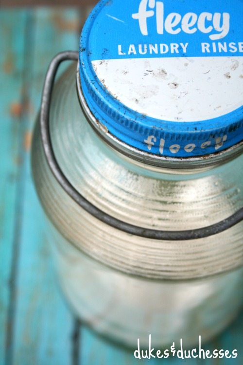 vintage fleecy glass jar