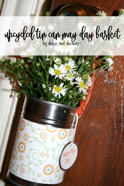 upcycled tin can may day basket