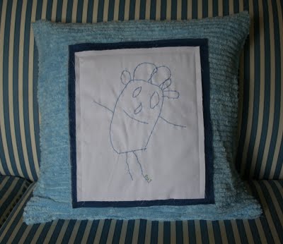 embroidered artwork pillow