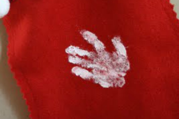 handprint stocking for baby