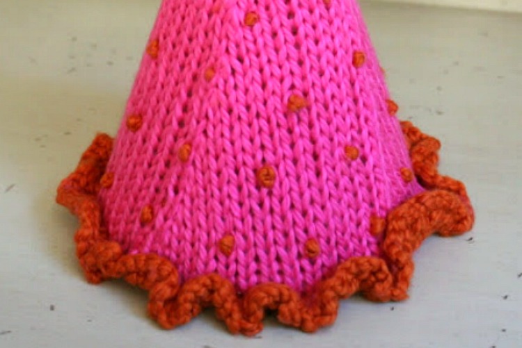 colorful knit birthday hat