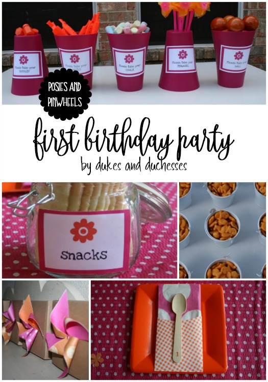 posies and pinwheels first birthday party