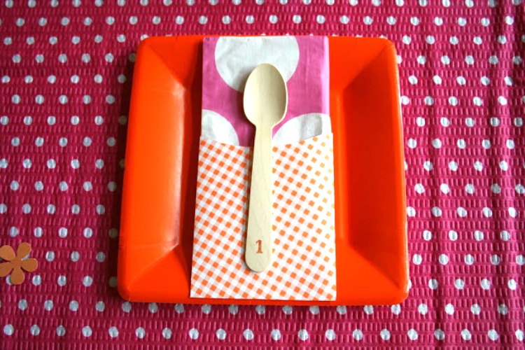 stamped spoons for first birthday party