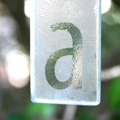 DIY Etched Monogrammed Glass Pendant