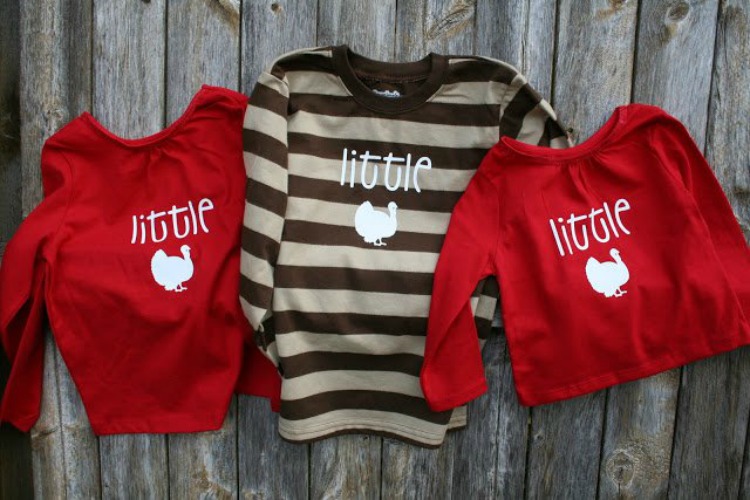 DIY turkey shirts for Thanksgiving