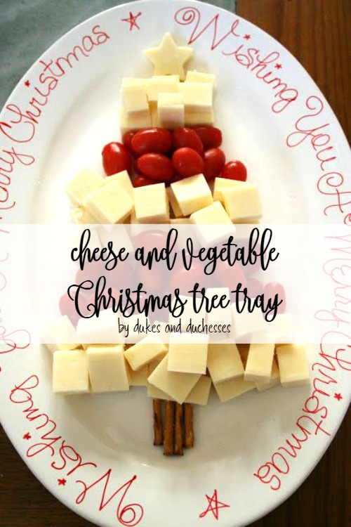 cheese and vegetable Christmas tree tray