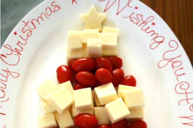 christmas tree cheese platter