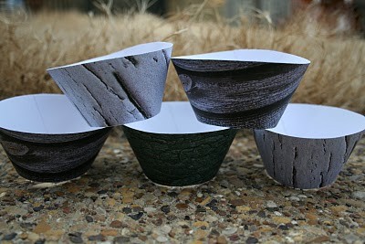 Faux Wood Cupcake Wrappers