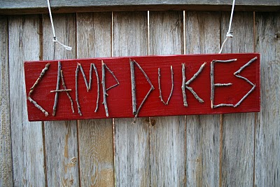 A camp sign for a camp party