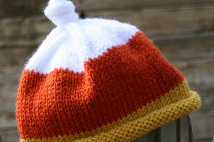 A Knit Candy Corn Hat Dukes and Duchesses