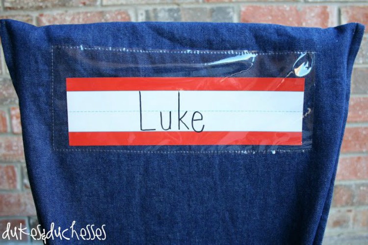 DIY chair pockets for a classroom