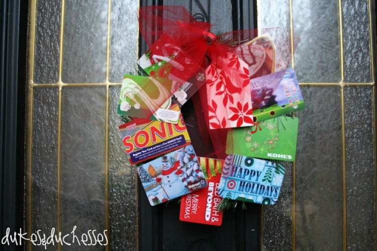 gift card wreath