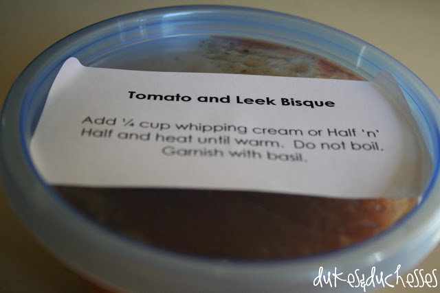 tomato and leek bisque (soup swap)