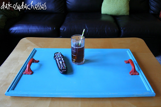 upcycled cabinet door tray