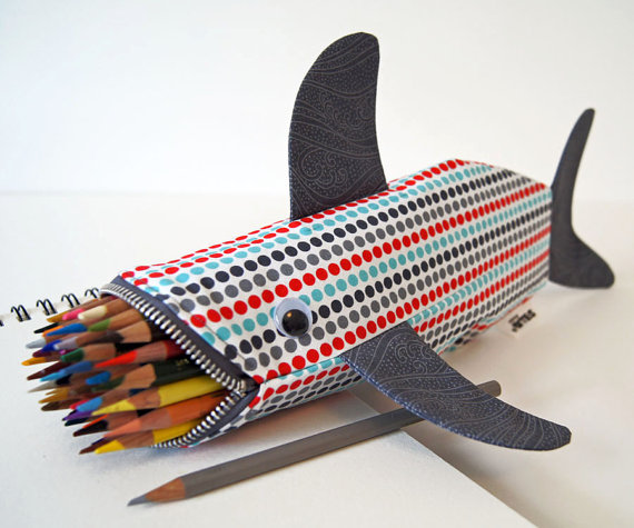 Shark+pencil+case