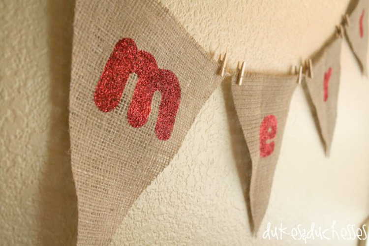 burlap christmas banner