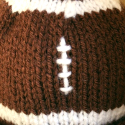 A Knit Football Baby Hat