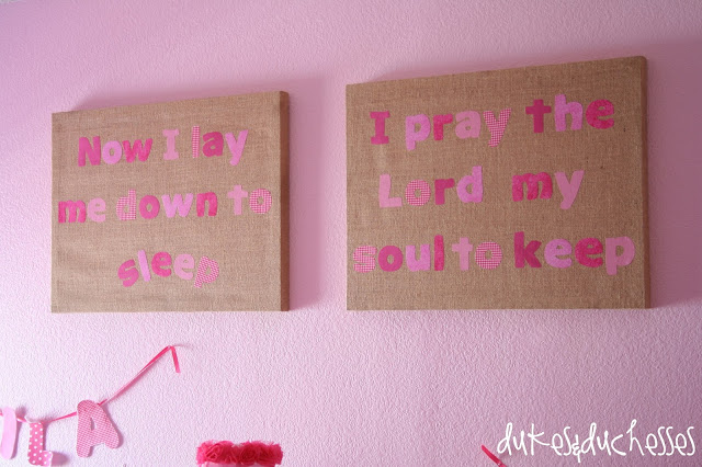children's prayer art made with fabric letters