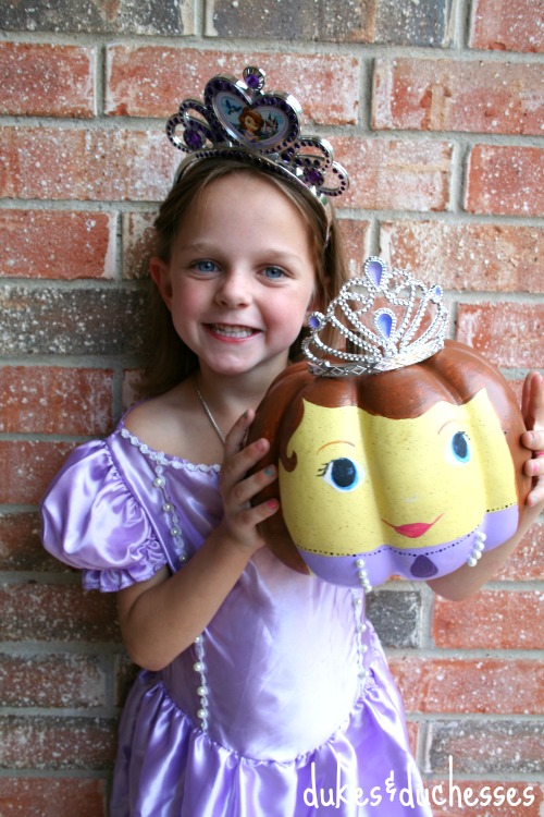 sofia the first painted pumpkin