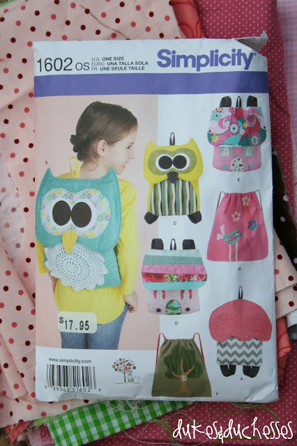 backpack pattern from Simplicity {The Sewing Loft}