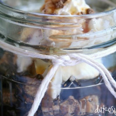 Nestle Crunch Brownie Trifles in Mason Jars