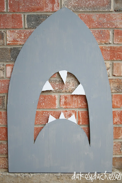 shark party backdrop and photo prop