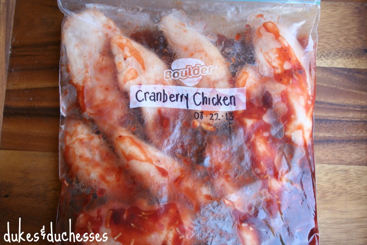 freezer meal :: cranberry chicken