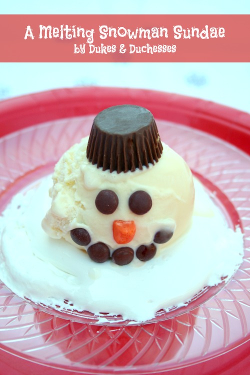 melting snowman ice cream sundae