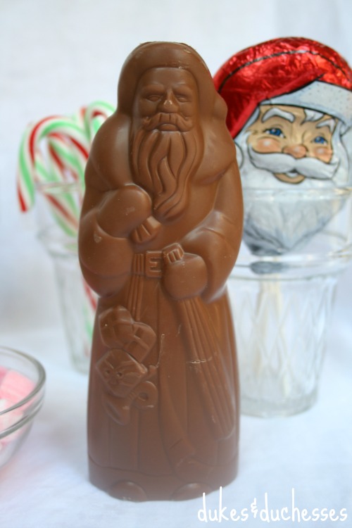 chocolate santa for serving milk