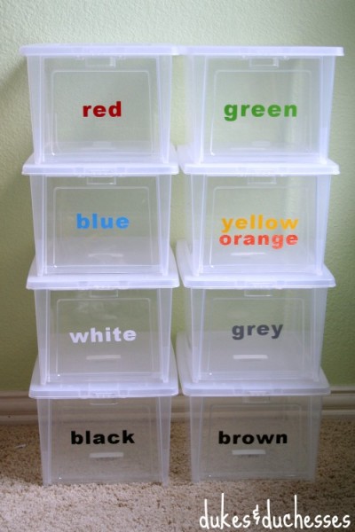 Color Coded Lego Organization
