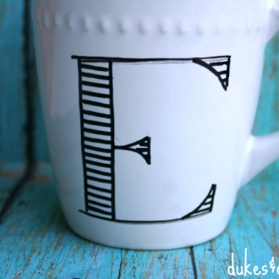 Anthropologie-Inspired DIY Monogrammed Mugs
