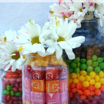 Candy-Filled Mason Jar Vases