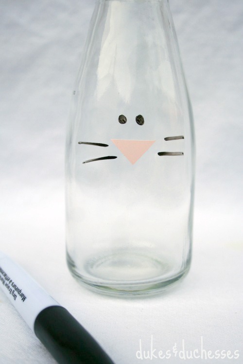 bunny face on bottle