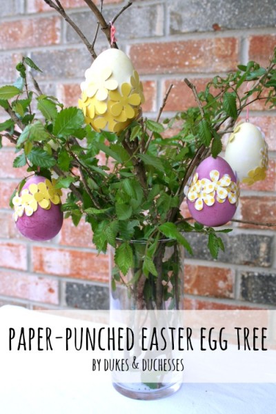 Paper-Punched Easter Egg Tree - Dukes and Duchesses