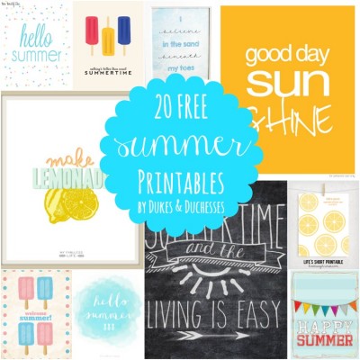 20 Free Summer Printables