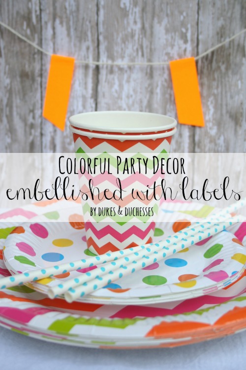 colorful party decor embellished with labels