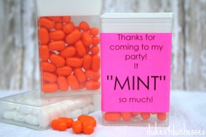 Mint Party Favors {with a Free Printable} - Dukes and Duchesses