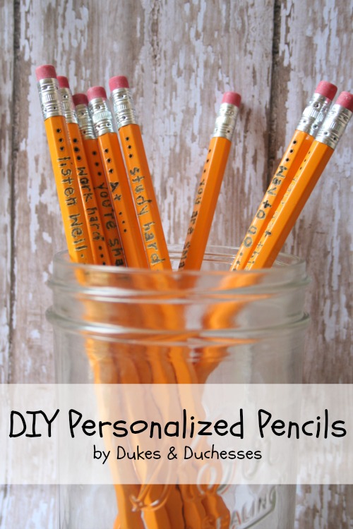 DIY personalized pencils