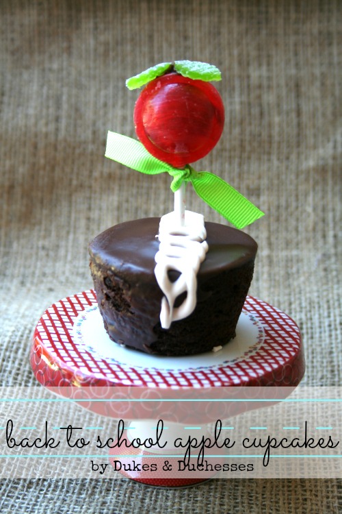 back to school apple cupcake