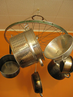bicycle wheel pot rack