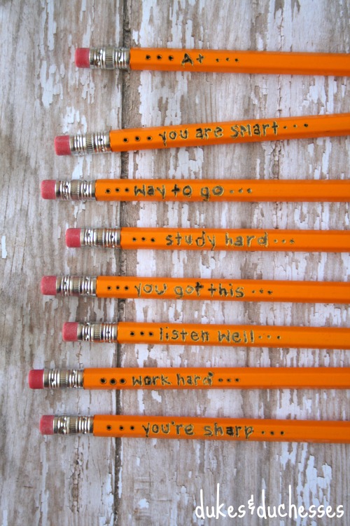 DIY personalized pencils