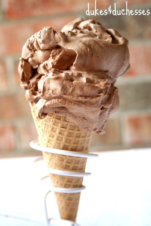 rolo ice cream in a cone