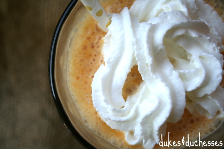 pumpkin smoothie with whipped cream