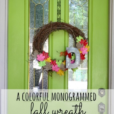 A Colorful Monogrammed Fall Wreath