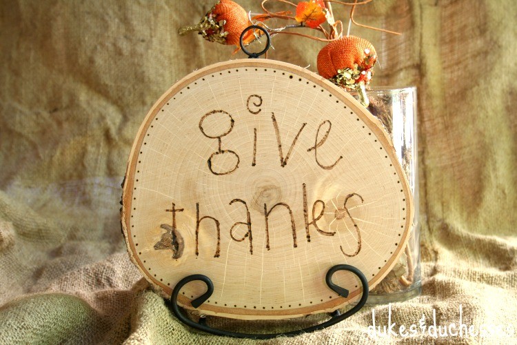 Give Thanks Wood Burned Sign