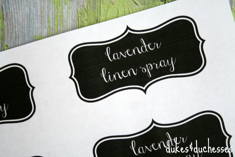 labels for lavender linen spray