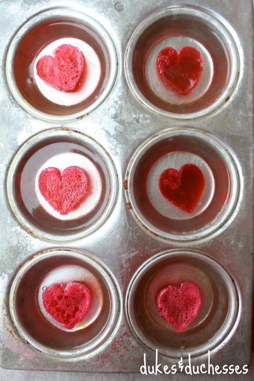 valentine soap in muffin tin