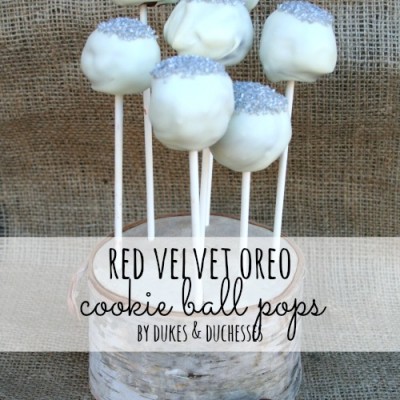 Red Velvet Oreo Cookie Ball Pops