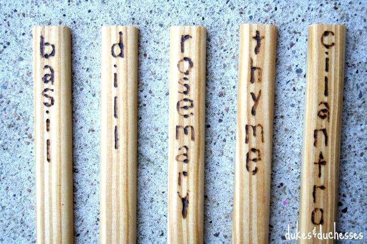 Wood Burned Plant Markers