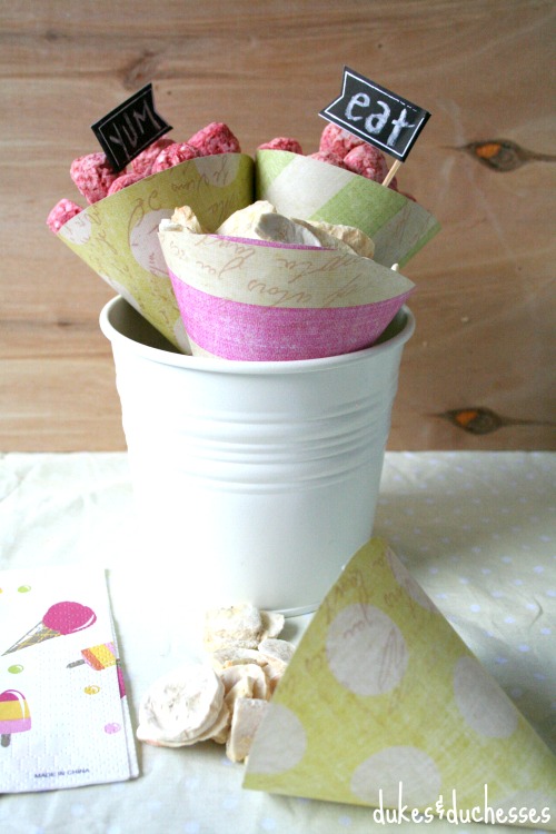 paper cones for a snack station